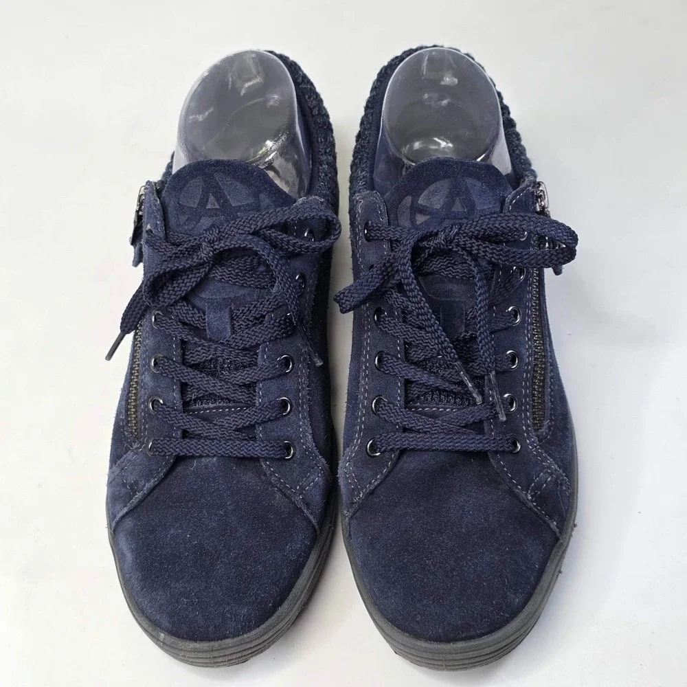Allrounder by Mephisto Madrigal Women's Sneakers Size 8.5 Navy Suede Shoes